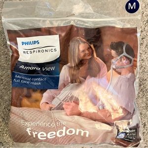Medium Amara View minimal contact full face mask ref 1090633 respironics philips